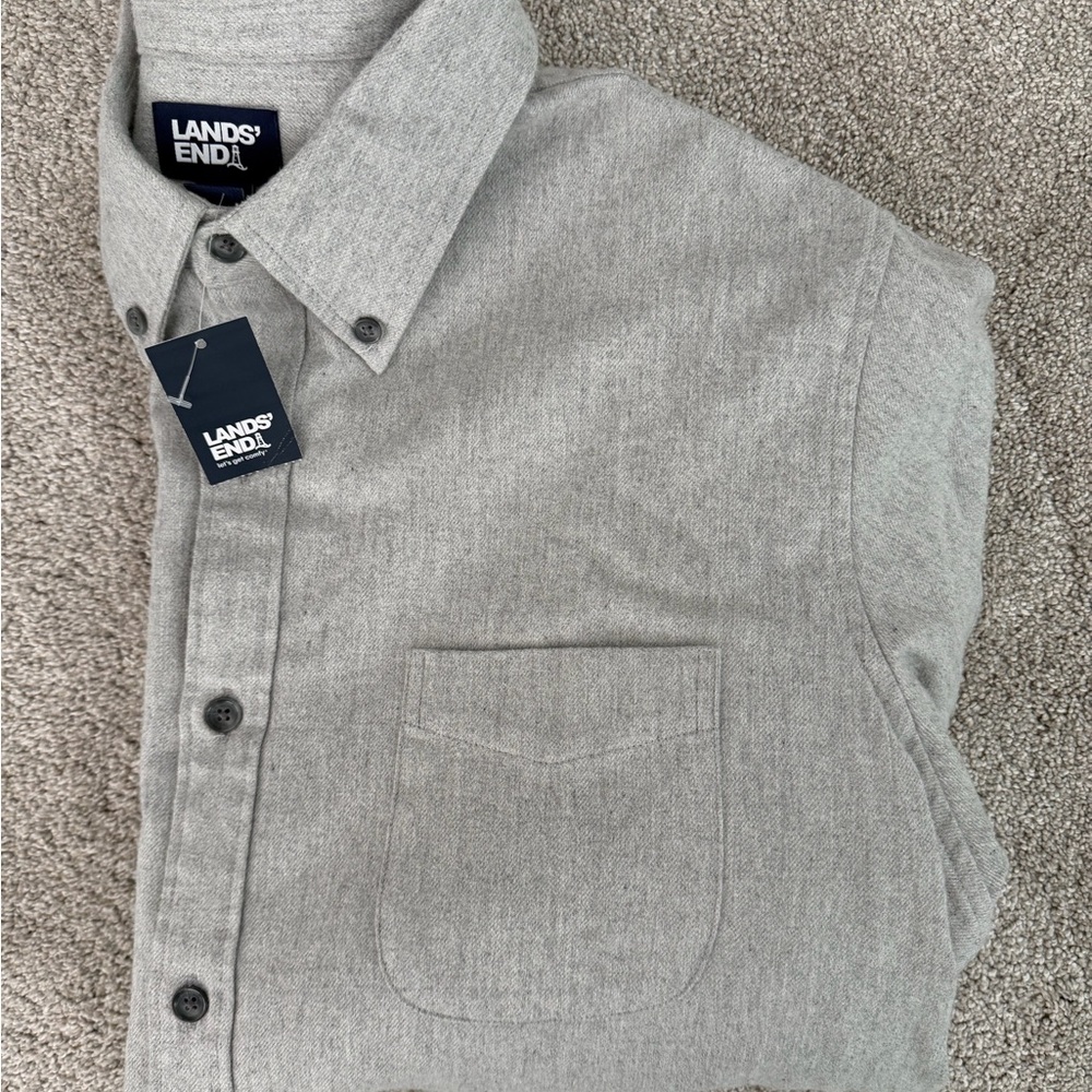 Lands' End 100% Cotton Men’s Button Down Shirt